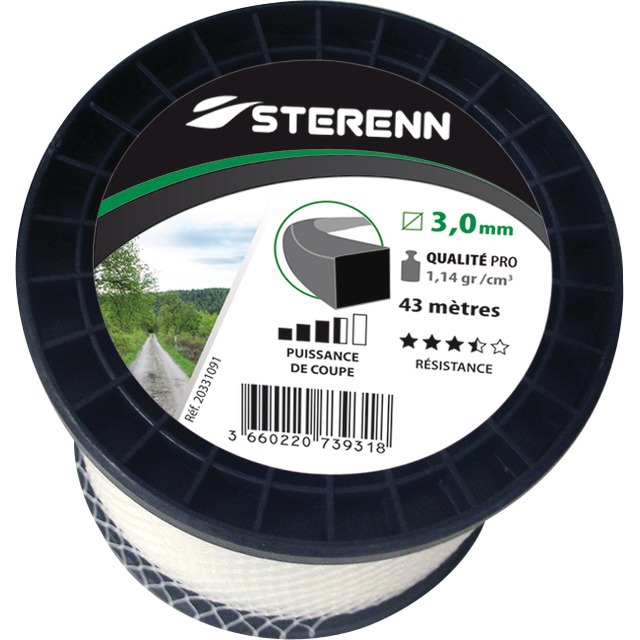FIL de Debroussailleuse Carre Sterenn Ø 3 MM 43M référence fournisseur 20331091